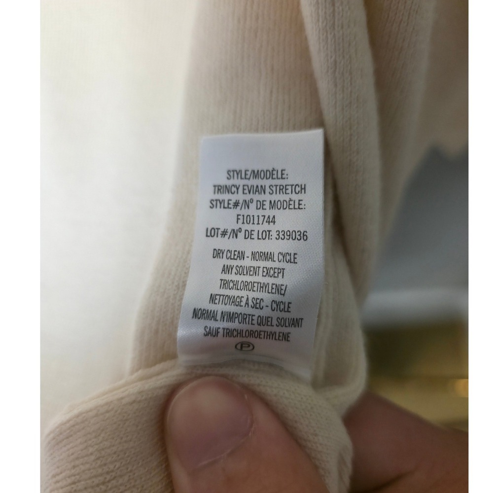 Theory Trincy Evian Stretch Cardigan Women P Cream Wool Draped Belted Minimalist - Picture 5 of 5